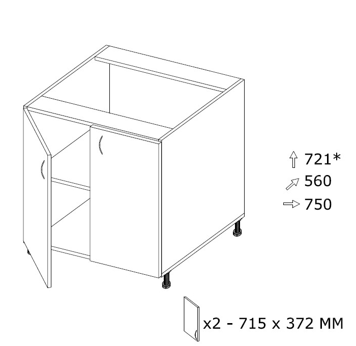 Alakaappi S75 L 750 x K 721 Alakaappi S75 L 750 x K 721